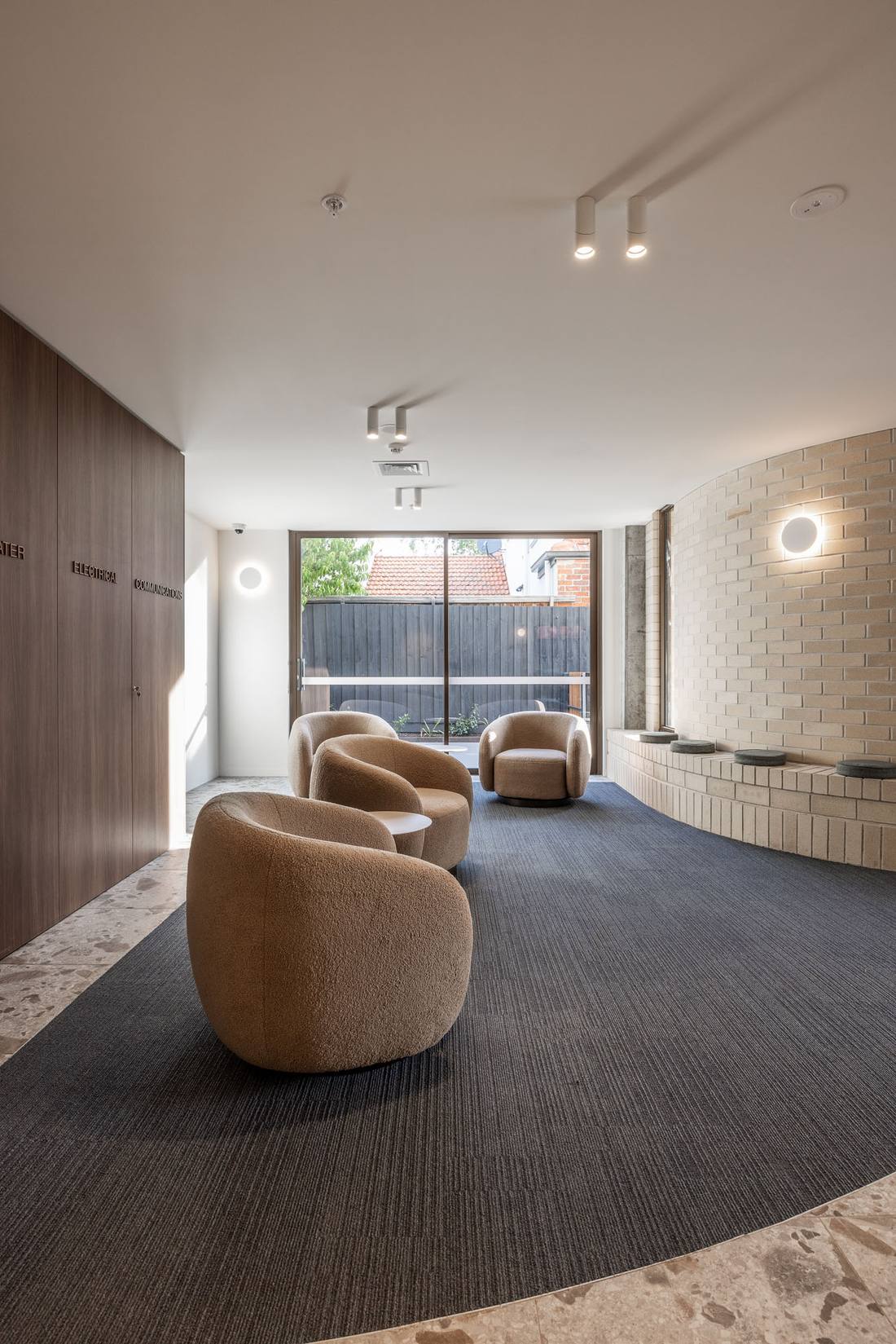 NDIS Apartments — Augusta Street, Glen Huntly — Ground floor lobby & services riser