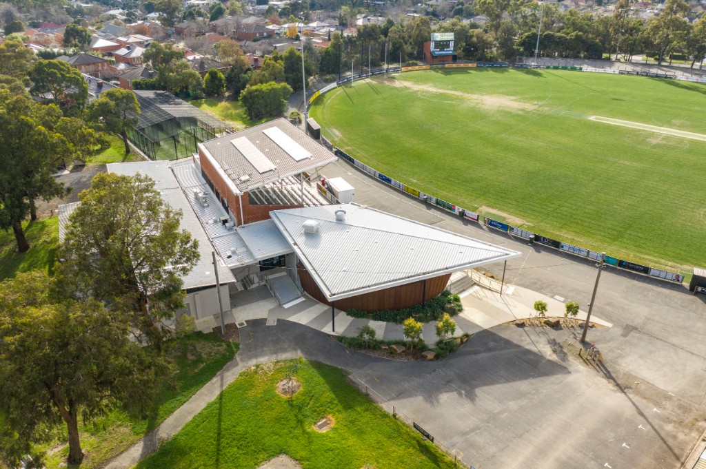 Walker Street Pavilion — Aerial view of the completed pavilion