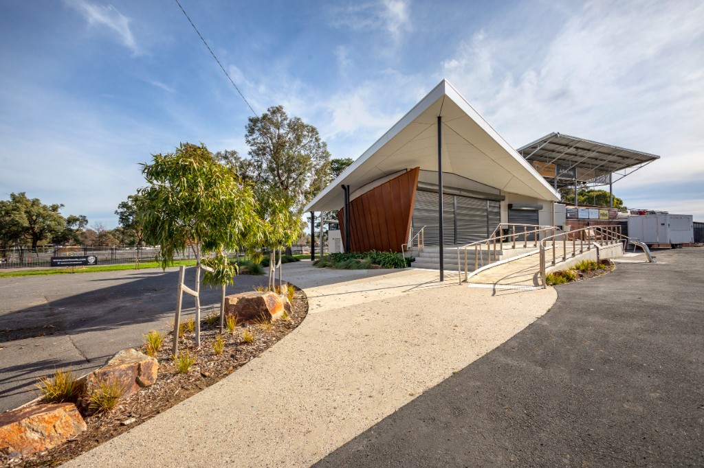 Walker Street Pavilion — Entry ramp and pavilion frontage